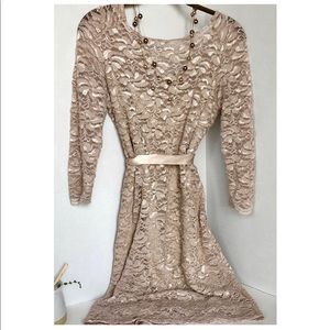 Onyx Nite 3/4 Sleeve Illusion Lace Cocktail Dress